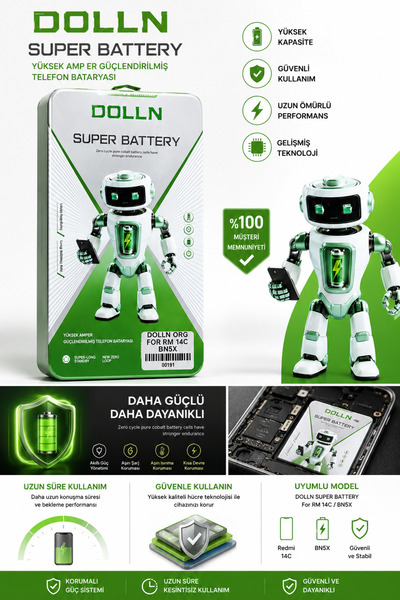 Beruflic Xiaomi Redmi 14C 4G 5G Redmi 14R POCO C75 Uyumlu BN5X Telefon Bataryası DOLLN