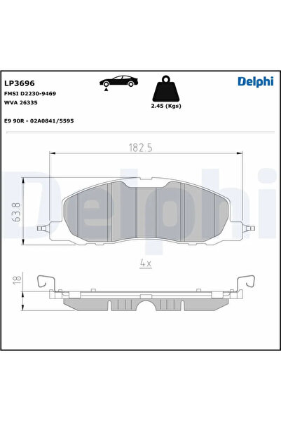 DELPHİ Set Placute Frana Frana Disc Ford Usa Explorer 2019-2019