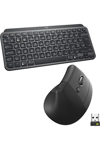 logitech MX Keys Mini Keyboard and Lift Vertical Ergonomic Mouse Combo - Wire...