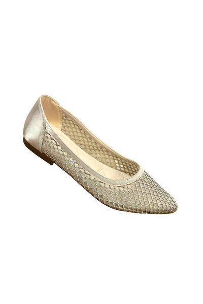 PUNTO 357243 Stoned Mesh Flat Sole Stylish Ballerinas