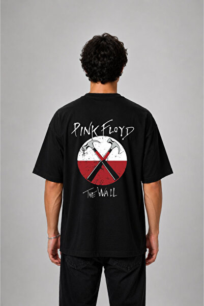 cesita Μπλουζάκι Pink Floyd με στάμπα, υπερμεγέθη, βαμβακερό, μαύρο