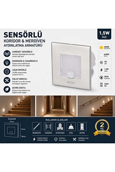 ACK Sensörlü Koridor Merdiven Aydınlatma