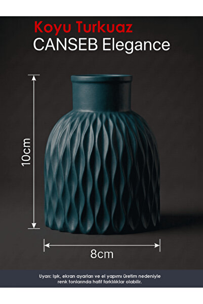 CANSEB Elegance Premium - Dark Turquoise - Wavy Decorative Vase - 10X8Cm - Ha...