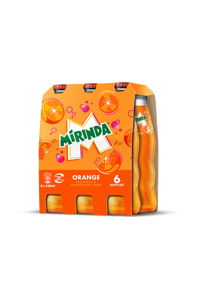 mirinda زجاج برتقالي 250 مل (6 زجاجات)