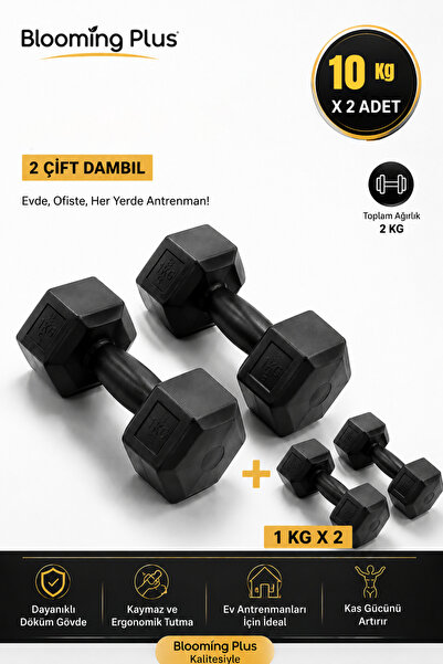 Blooming Plus 10 KG Dambıl Seti +1 KG ( Toplam 22 KG )