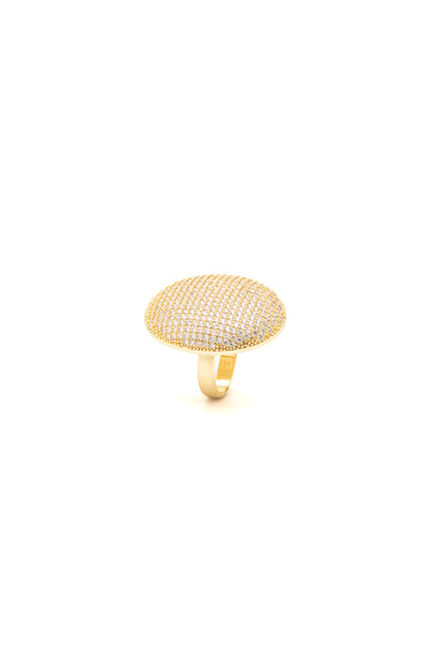 ElectraStore Inel Oval Auriu Cu Cristale Zirconia Cindy