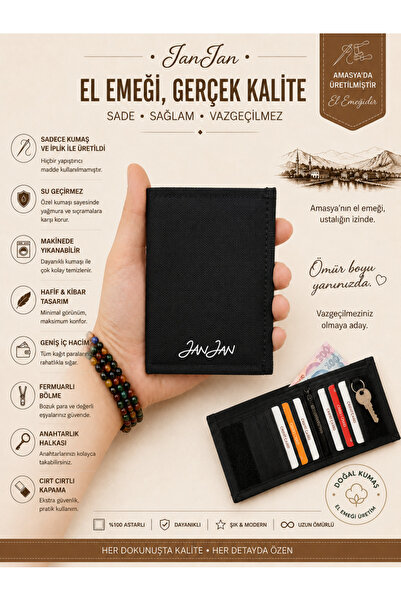 JANJAN Women's Fabric Wallet, Zipper Card Holder, Coin Wallet, with Keychain,...