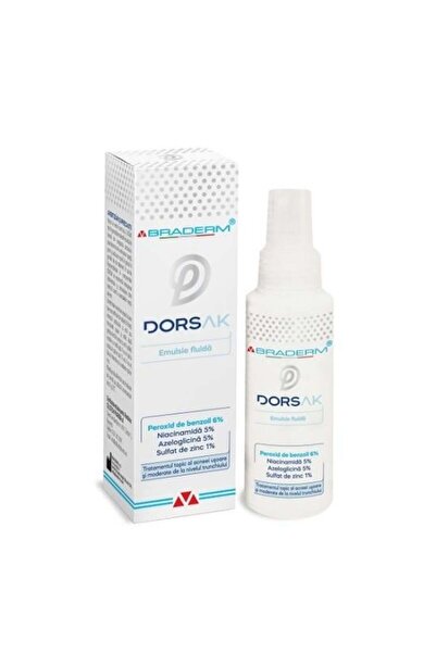 Braderm Dorsak spray cu emulsie fluida pentru acneea trunchiului, 100 ml,