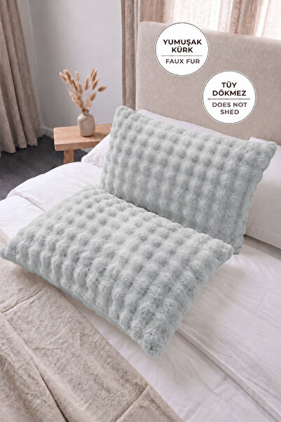 Evien Home Pernica od 2 dela, mekana i supermeka, 50x70 cm, od zečje dlake, d...