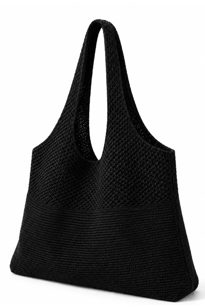 nisaNCa Women's Knitted Shoulder Bag Summer Beach Bag Unlined Mesh Bag Daily ...