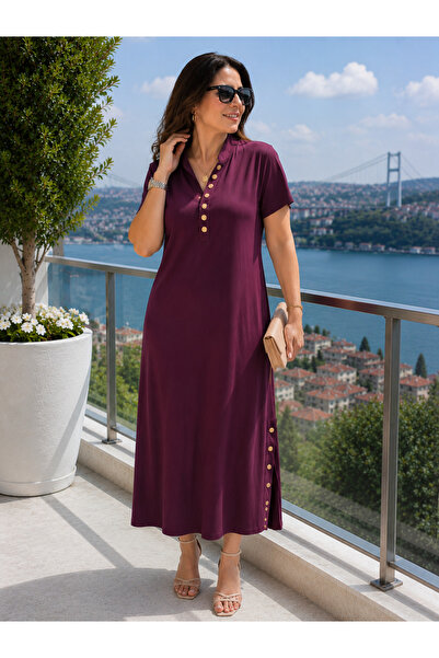 Kokosh moda Διαχρονική κομψότητα - Γυναικείο καλοκαιρινό φόρεμα με χρυσά κουμ...