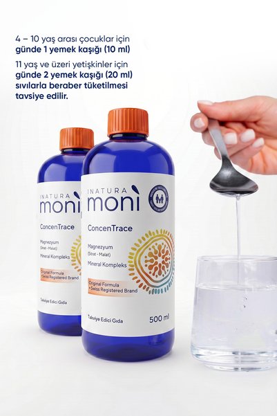 Moni Vitamins 2-Pack Moni Concentrace 500 ml Liquid Magnesium Citrate-Malate, Zinc, Selenium, Copper, Molybdenum, Chromium, Manganese