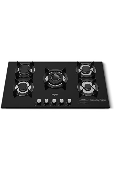 IMPEX 5-Burner Toughened Glass Built-in Gas Hob | High Heat | Sabaf Burners |...