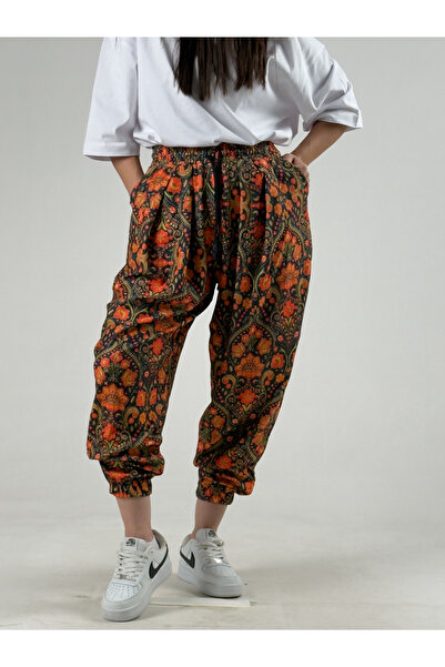 COCOPELLI Floral Patterned Pleated Women's Jogger Pants Coc3307