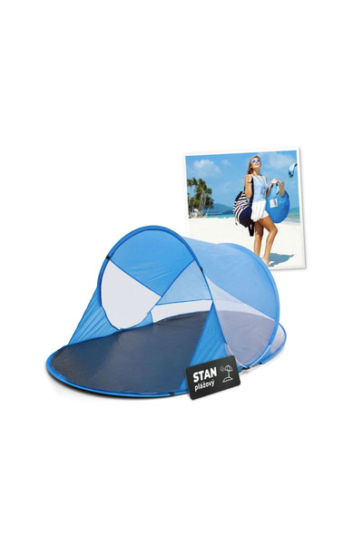 Strend Pro Cort de plajă pliabil cu protecție UV, 190 x 120 x 90 cm, albastru,