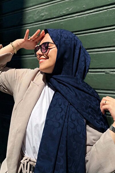 müqofficial Elegant Line Shawl - Navy Blue