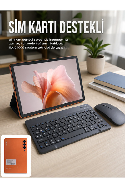 Genel Markalar SIM Kart Destekli Android Tablet Bluetooth Klavye ve Kablosuz ...
