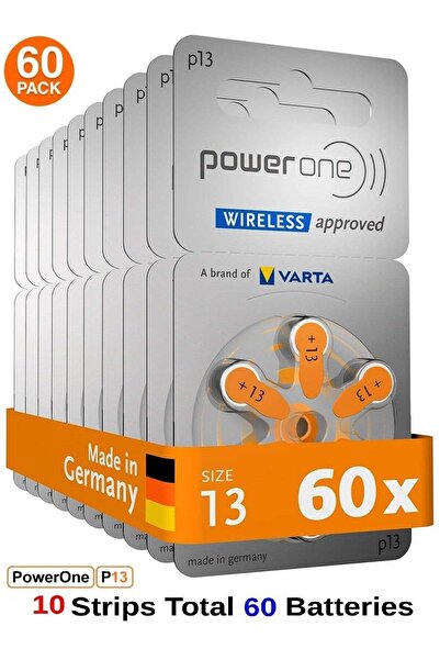 powerone بطاريات سماعات الأذن الأصلية عالية الجودة من باور ون 1.45 فولت P13 ع...