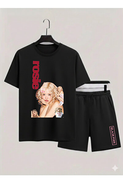 MAGORS Rose from Blackpink K-Pop Printed Cotton Short Sleeved Children's Tshi...
