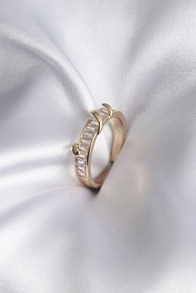 Mega Bazaar Brass Gold Color Waterway Zircon Stone Model Women's Ring
