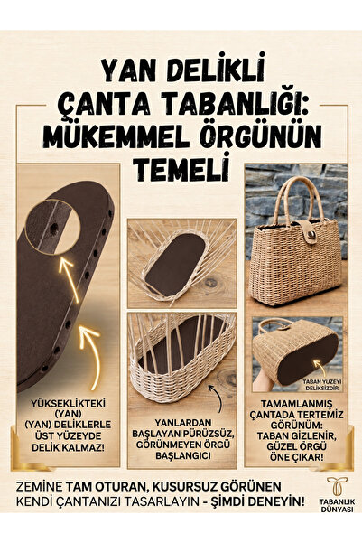Mady Aksesuar Çanta Tabanı Özel Tasarım -Kahverengi 24x8 Cm, 3 Adet