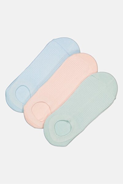 Anta Kids Girl 3 Pairs Plain No Show Socks, Multicolor