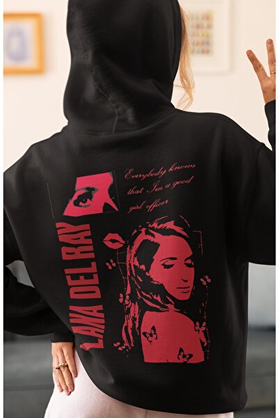 SEVBANO Lana Del Rey Singer Back Printed Unisex Oversize Combed Cotton Hoodie