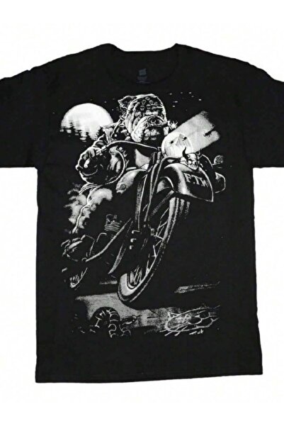 9TAY Big And T-Shirt Biker Bulldog Design Tee Shirt Tall Shirts For Men