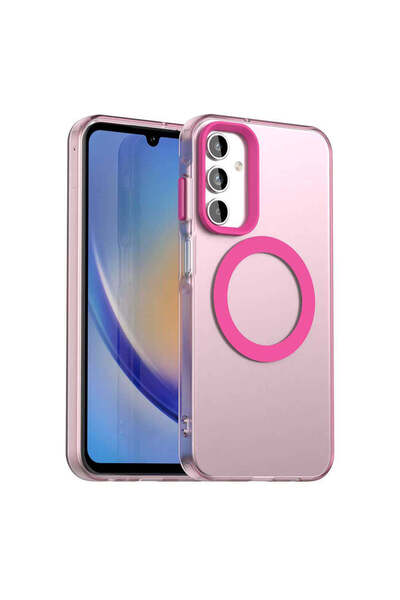Techsuit Husă pentru Samsung Galaxy A15 4G, CandyCase MagSafe, alb - roz