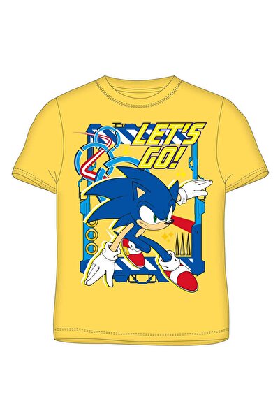 Sonic Κίτρινο μπλουζάκι 4-9 ετών με ποιοτική εκτύπωση 100% Βαμβάκι