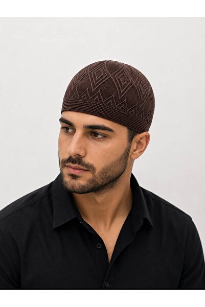 Takke ®Saltanat Premium Örgü Erkek Namaz Takkesi