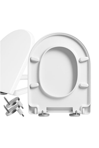 ChimeraS Scaun de toaletă cu închidere lentă, universal, reglabil 45–48 cm, b...