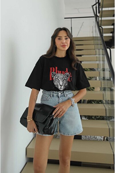 Havoş تي شيرت أسود مطبوع من Rhude