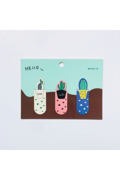 Choice1 A 3 pcs/pack Creative cactus Magnetic Bookmarks Books Marker of Page ...