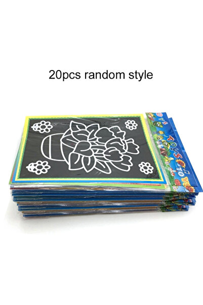 Choice 20pcs 5/10/15/20pcs Scratch Painting Notebook Art Classroom Supplies O...