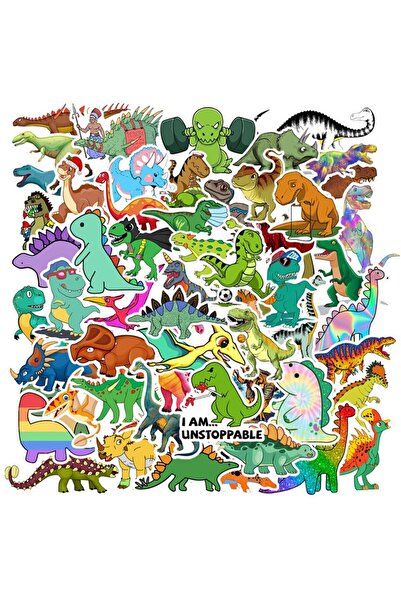Choice 50pcs 50PCS Dinosaur Stickers Cute Waterproof Cartoon Sticker for Kids...
