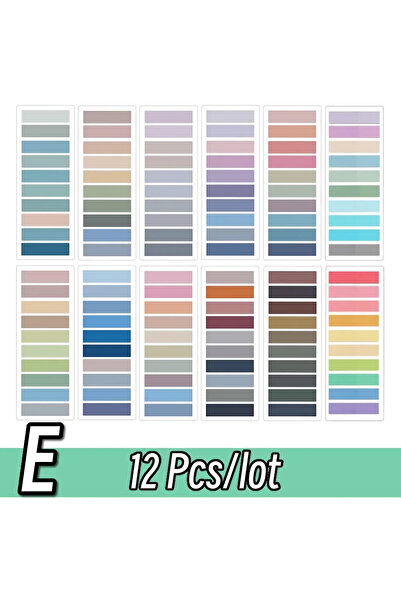 Choice E Set 12 Pcs 2400S Transparent Colorful Index Creative Memo Pads Offic...