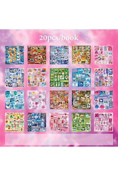 Choice1 S31596-2 Mr.Paper 20 Sheets/Book Y2K Retro Glitter Sticker Book, Aest...