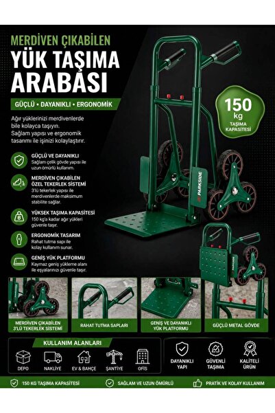 PARKSIDE Merdiven Çıkan Koli Yük Taşıma Arabası 150 kg