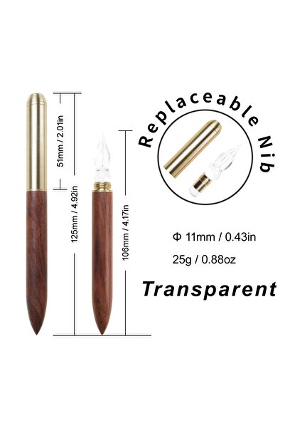 Choice3 Transparent SeamiArt 1pc Wood Handle With 1pc Replaceable Glass Nib D...
