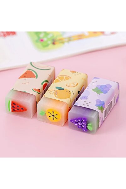 choice2 Fruit 3pcs Cute Fruit Eraser, Jelly Pencil Eraser for Kids, Animal Fo...