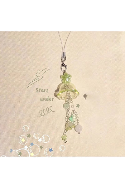 Choice K-jellyfish-green Cute Transparent Jellyfish Phone Charm Star Flower B...
