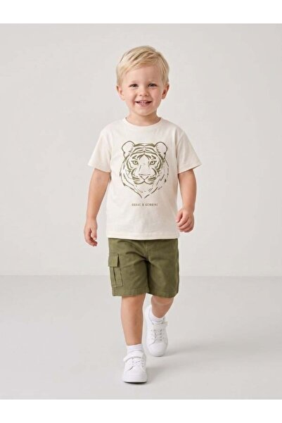 Zekids Boy's Tiger Printed Design T-Shirt