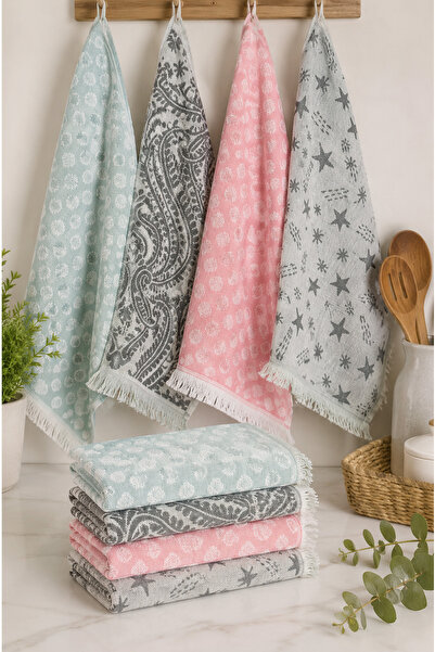 Bellahomeart Damask Jakarlı El Havlu seti
