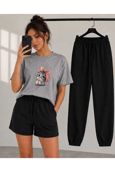 CLOTHES33 MAJICA, KRATKE PANTALONE, 3-DELIČNI SET, LAKA LETNJA ODEĆA, UPISUJU...