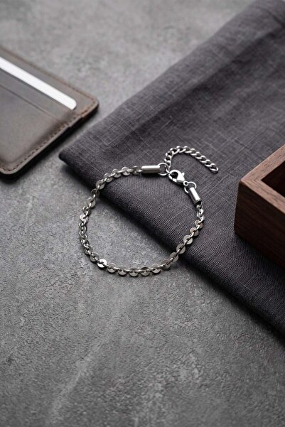 Inure Jewelry 316L Steel Silver Color Disc Chain Model Men's Bracelet
