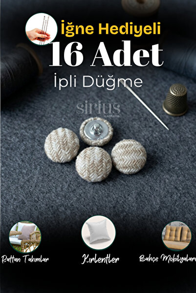 SiriusAnatolia 16 Adet Minder,Kırlent,Rattan,Koltuk, Yastık Düğmesi Yumuşak Soft