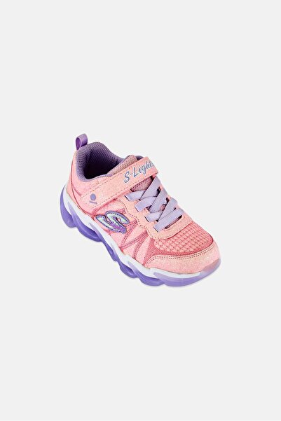 SKECHERS Kids Girl Light Hyper Surge Velcro Closure Outdoor Shoes, Pink