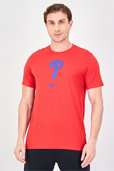 Nike x MLB Men Dri-Fit Short Sleeve Philadelphia Phillies Baseball T-Shirt, Red