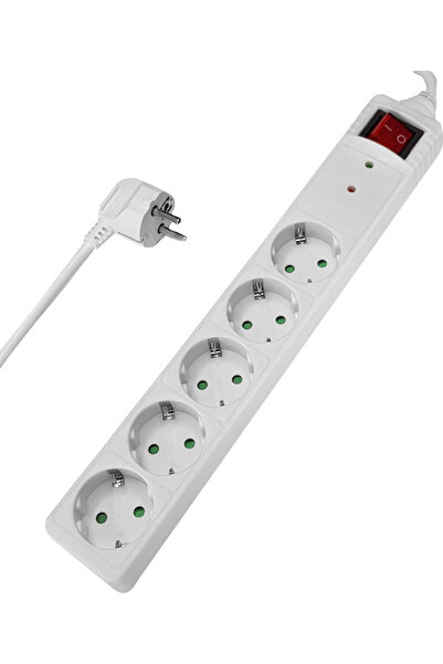 POWERTECH Πολύπριζο 5 θέσεων με διακόπτη και καλώδιο 3 μέτρων